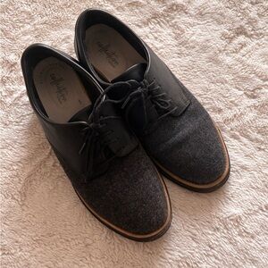 Clarks Black and Gray Oxford Shoes